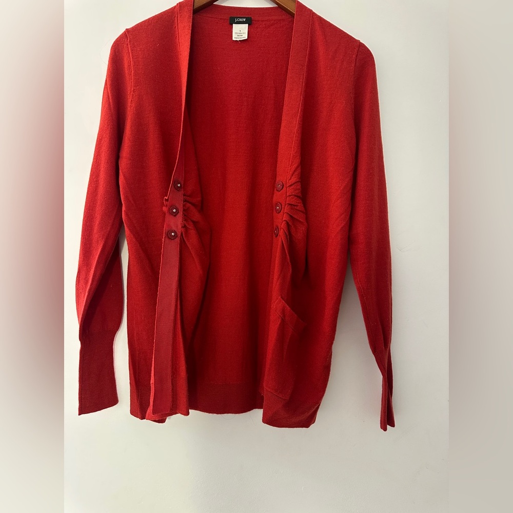 J.Crew Merino Ruffled Strata Cardigan - Picture 4 of 5